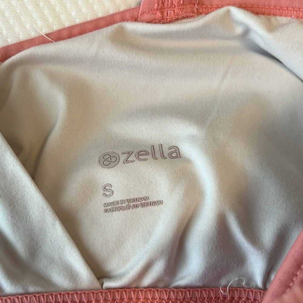 Zella Studio Lite Asymmetrical Sports Bra Yoga Medium Sup. Size Small Pink - Picture 4 of 5